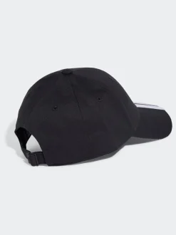 adidas Black 3 Stripe 100% Cotton Baseball Cap