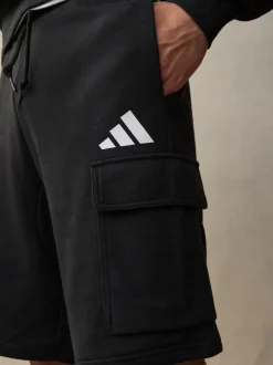 adidas Black Essentials Feel Cozy French Terry Cargo Shorts