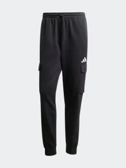 adidas Black Essentials Feelcosy Fleece Cargo Joggers