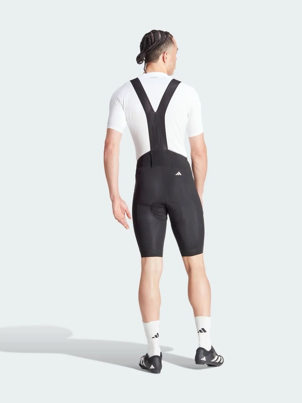 adidas Black Essentials 3-Stripes Padded Cycling Bib Shorts