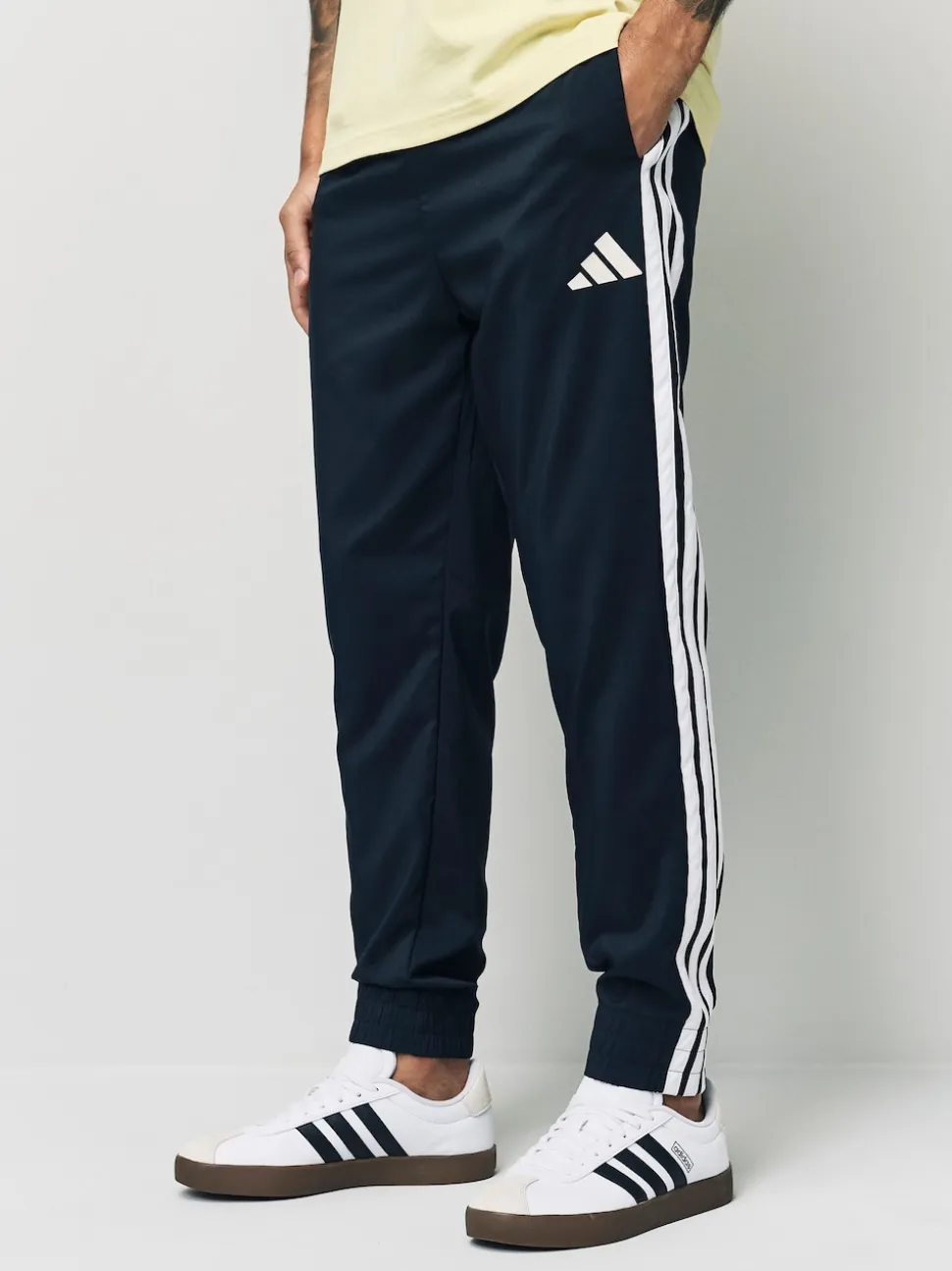 adidas Black Essentials 3-Stripes Woven Joggers