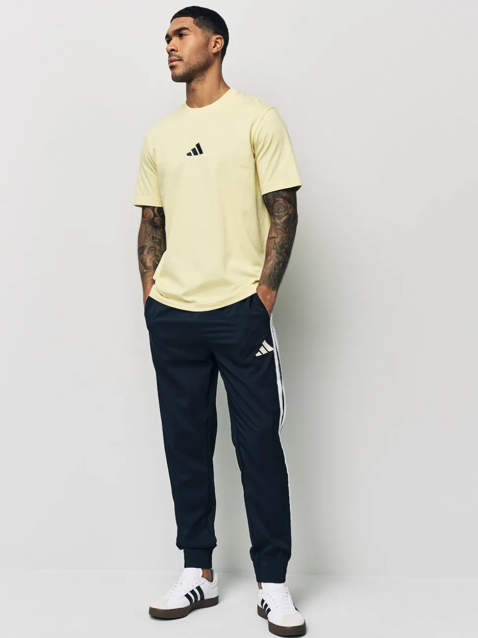 adidas Black Essentials 3-Stripes Woven Joggers