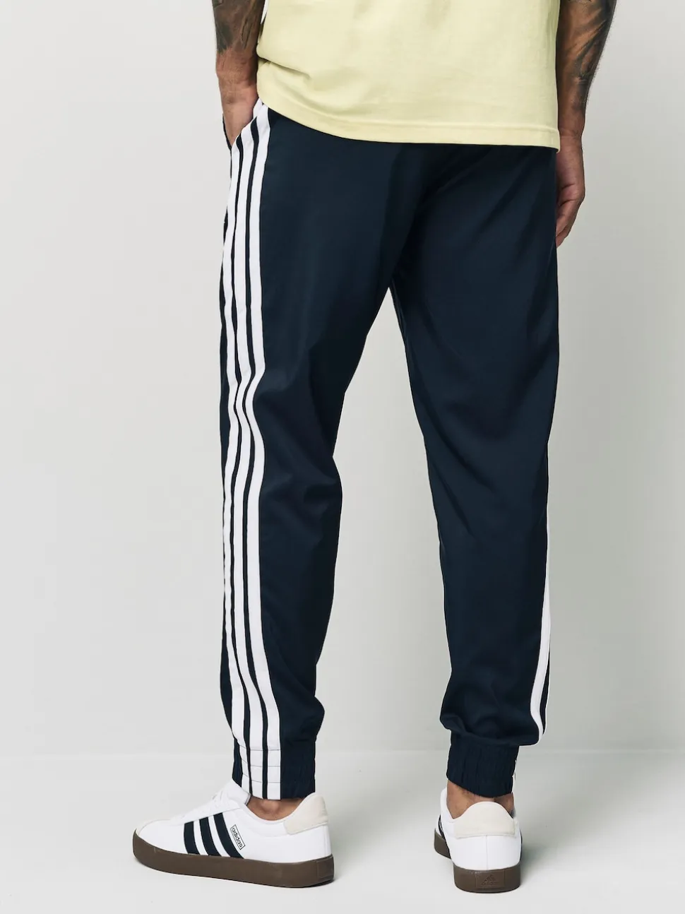adidas Black Essentials 3-Stripes Woven Joggers