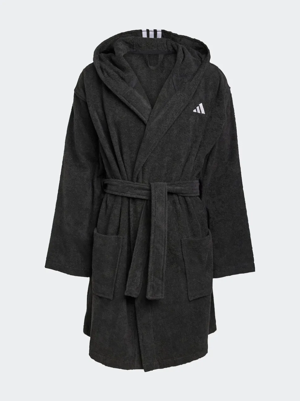 adidas Black Hooded Dressing Gown