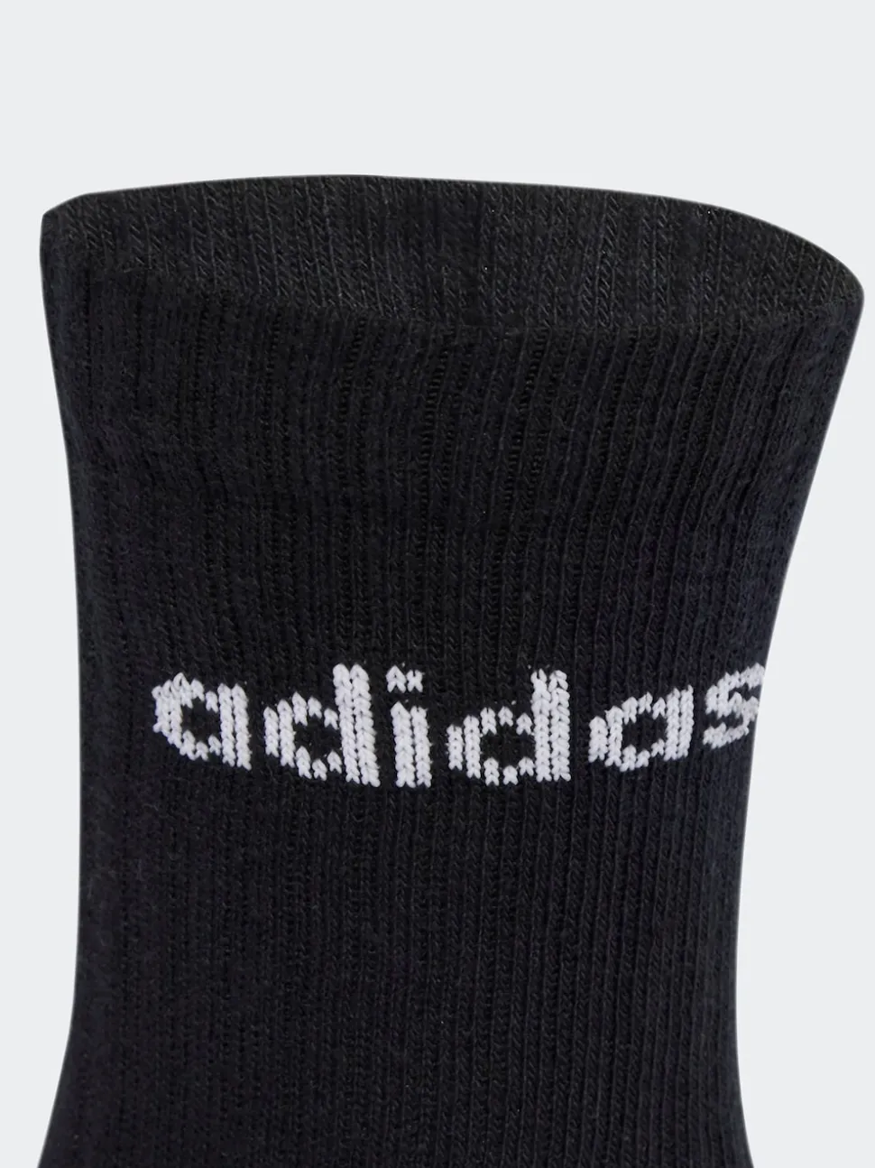 Adidas Black Linear Crew Socks Cushioned Socks 6 Pack