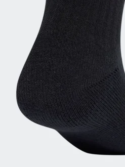 Adidas Black Linear Crew Socks Cushioned Socks 6 Pack