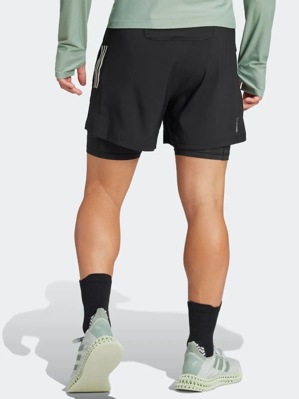 adidas Black Own the Run CLIMACOOL 2-in-1 Shorts