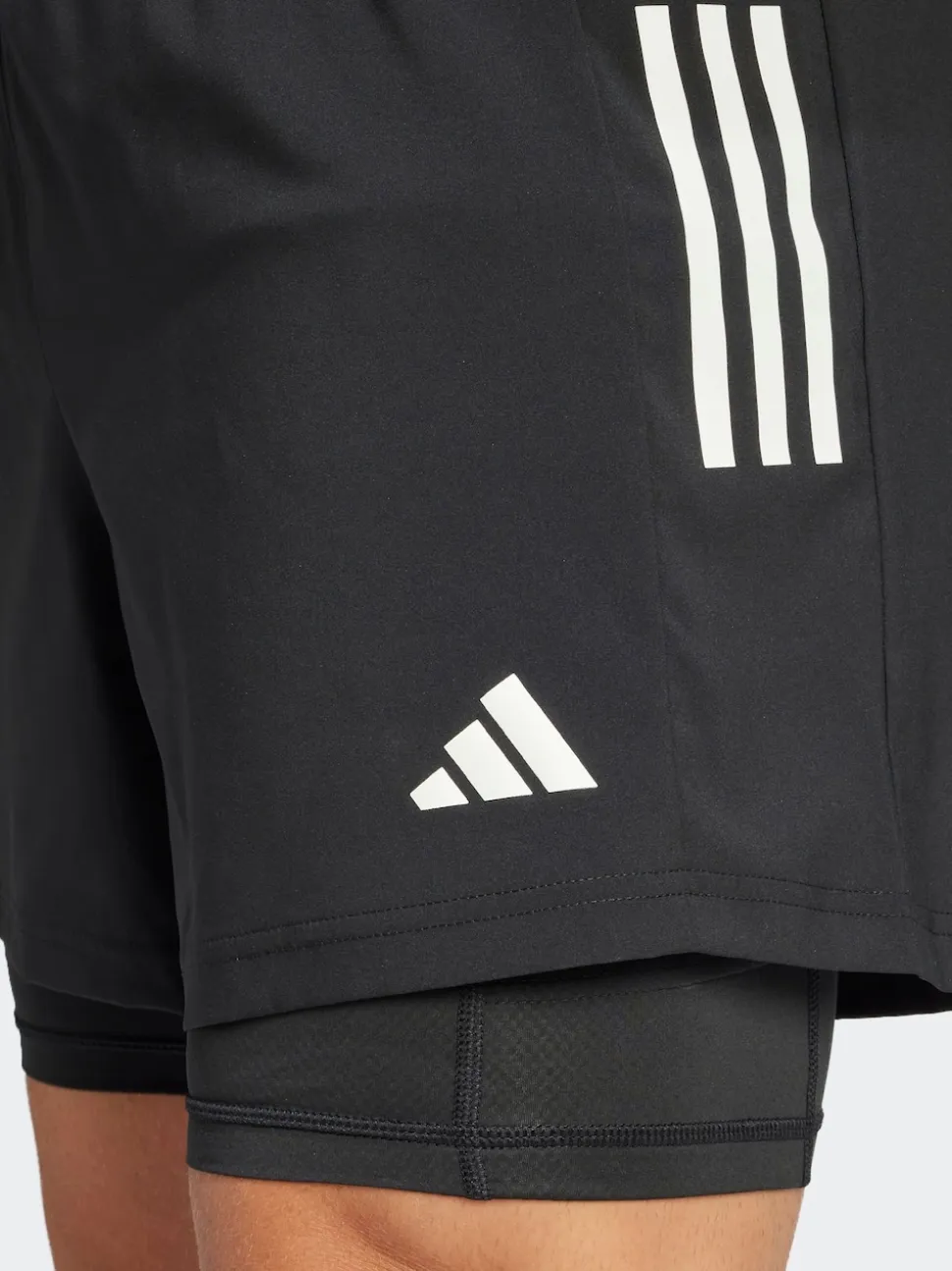 adidas Black Own the Run CLIMACOOL 2-in-1 Shorts