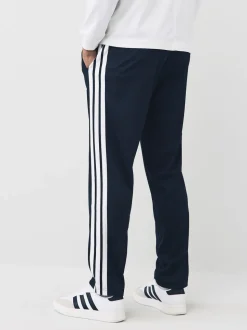 adidas Black Regular Fit 3-Stripes Tricot Open Hem Track Joggers