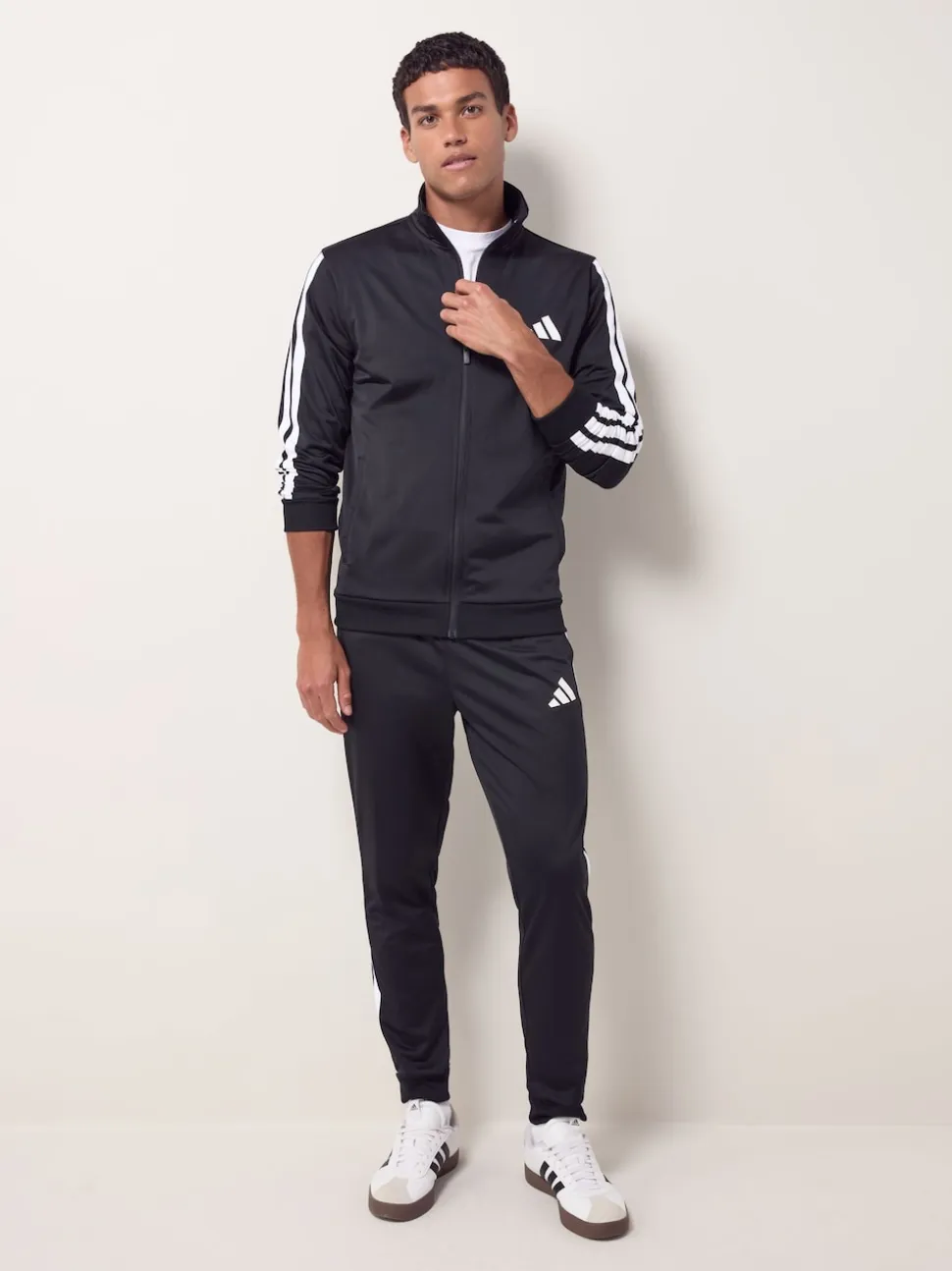 adidas Black Sportswear Basic 3-Stripes Tricot Tracksuit