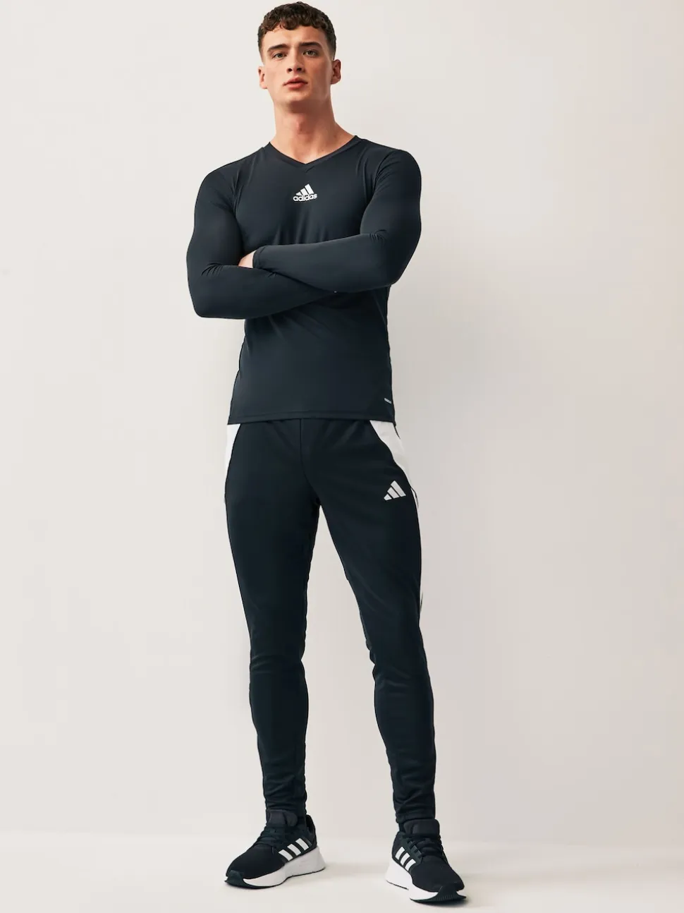 adidas Black Teamwear Base Layer Long Sleeve Top