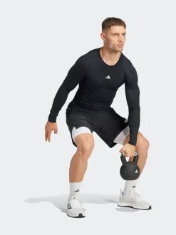 adidas Black TECHFIT Compression Training Long Sleeve Top