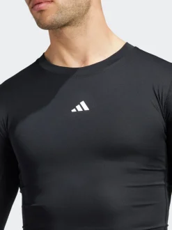 adidas Black TECHFIT Compression Training Long Sleeve Top