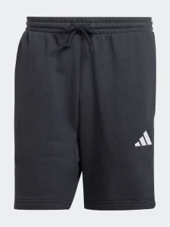 adidas Black White Essential 3-Stripes French Terry Shorts