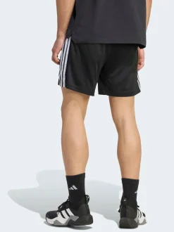 adidas Black Workout Essentials Base 3-Stripes Pique Shorts 7Inch