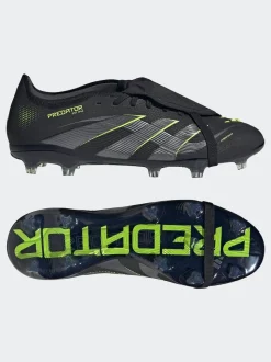 adidas Black/Grey Adult Predator Pro Fold-Over Tongue Firm Ground Boots