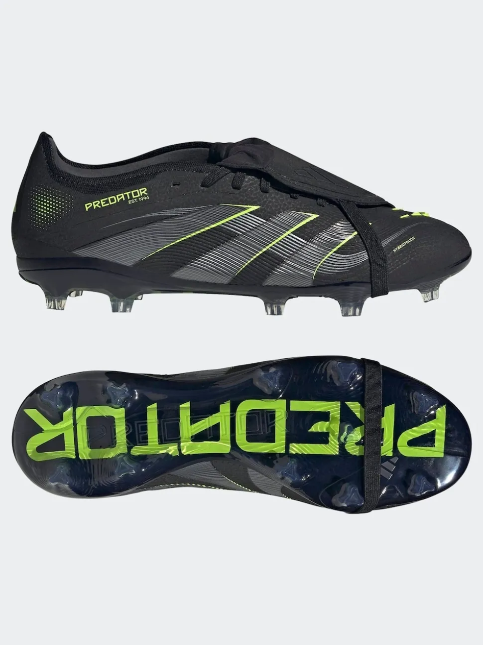 adidas Black/Grey Adult Predator Pro Fold-Over Tongue Firm Ground Boots