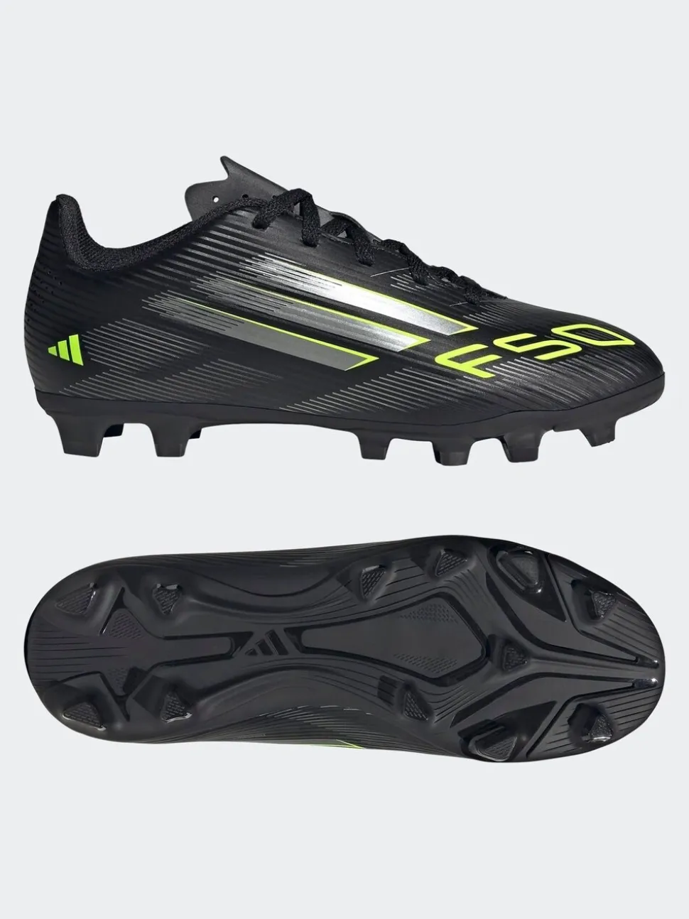 adidas Black/Grey Kids F50 Club Firm/Multi-Ground Boots