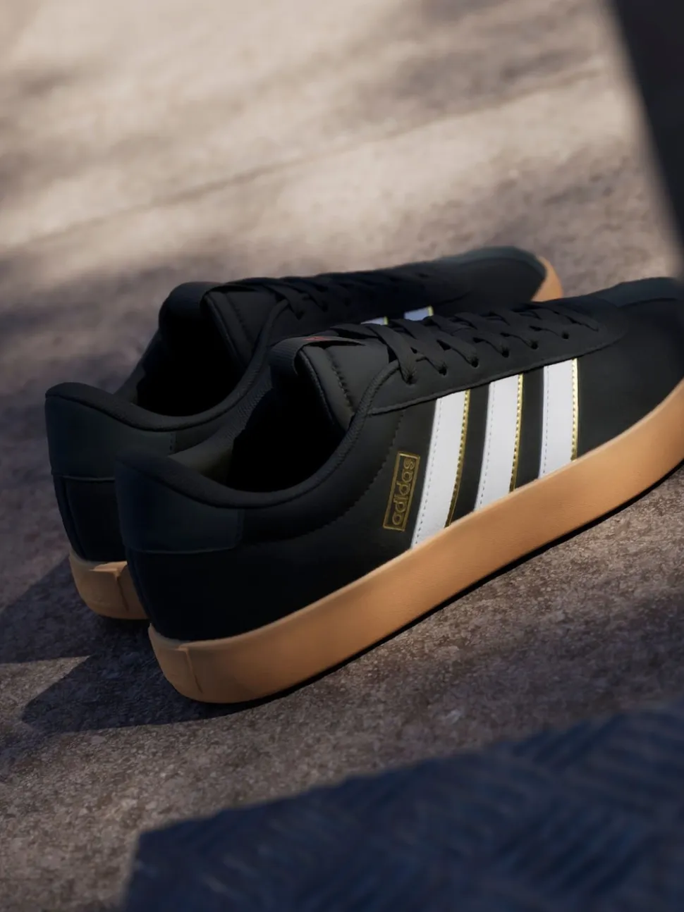 adidas Black/Gum VL Court Trainers