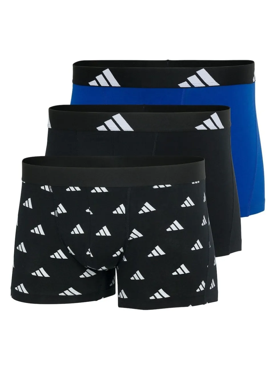 adidas Black/Navy Active Flex Cotton Trunks 3 pack