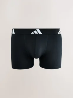 adidas Black/Navy Active Flex Cotton Trunks 3 pack