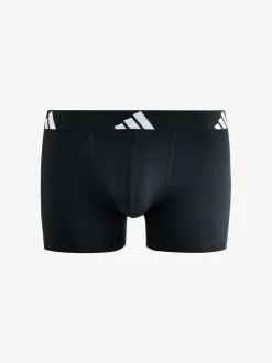 adidas Black/White Active Flex Cotton Trunks 3 pack