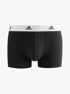 adidas Black/White Active Flex Cotton 3 Pack Boxers 5inch