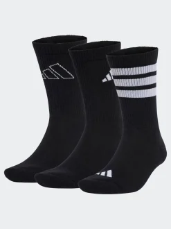 adidas Black/White Logo Socks 3 Pack