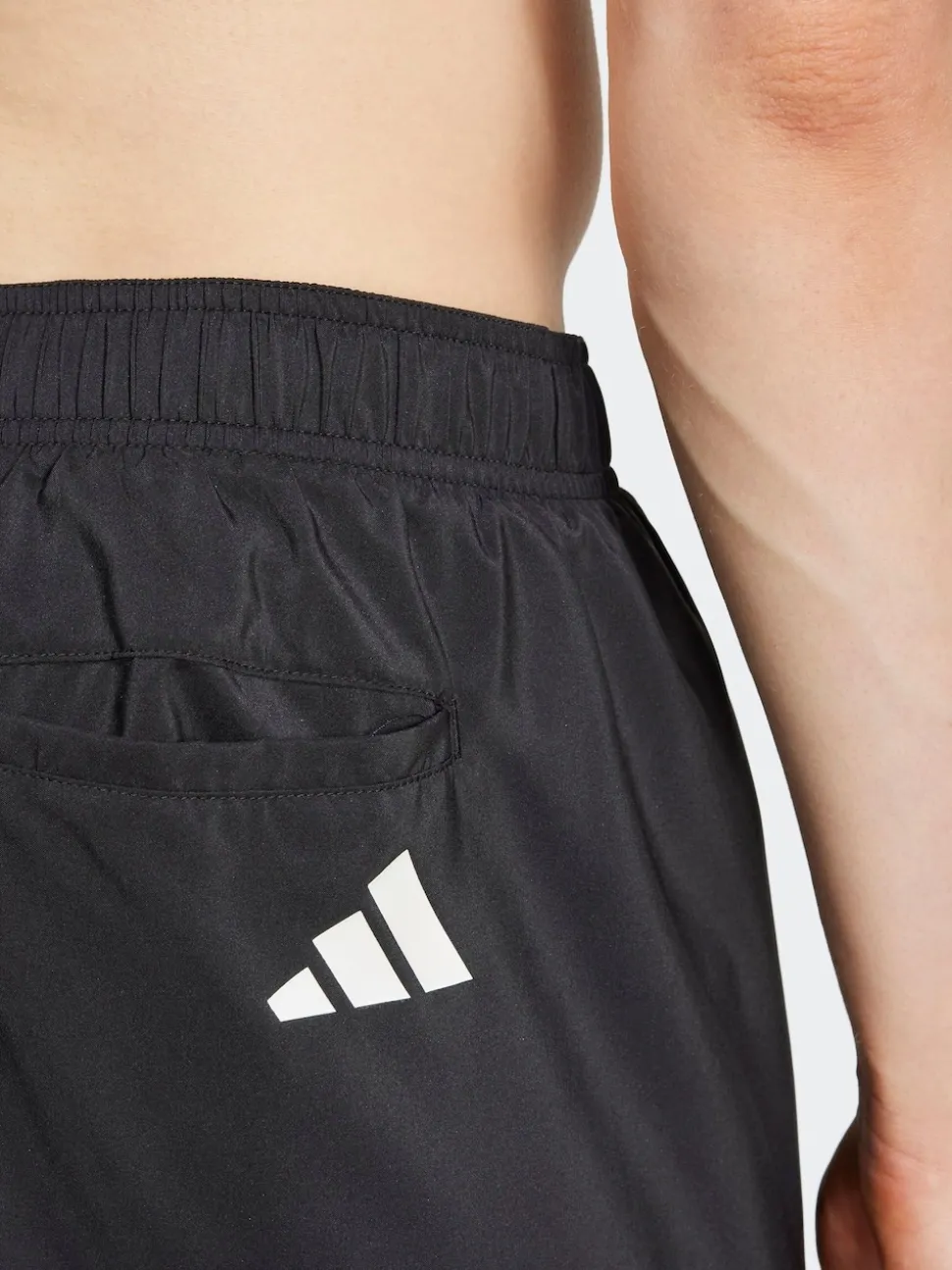 adidas Black/White 3-Stripes 8 Inch Swim Shorts