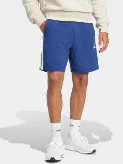 adidas Blue Essential 3-Stripes French Terry Shorts