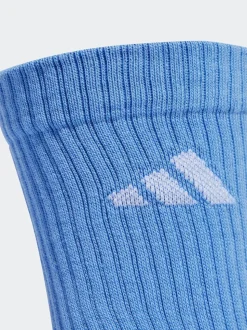 adidas Blue Logo Crew Socks 6 Pack