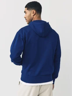 adidas Blue Navy Essentials Feelcozy Fleece Hoodie