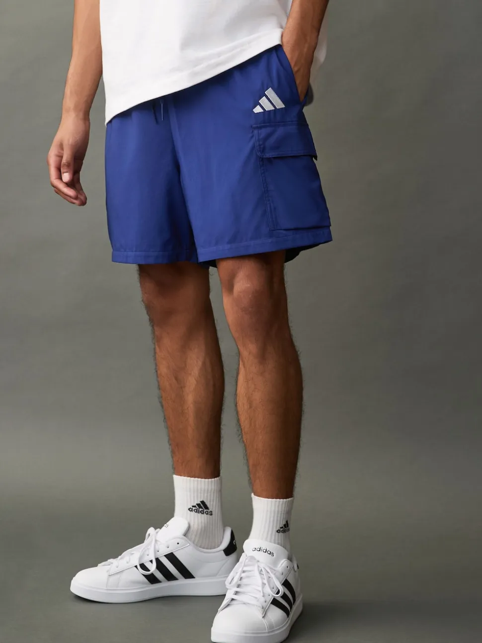 adidas Blue Small Essentials Logo Cargo Chelsea Shorts