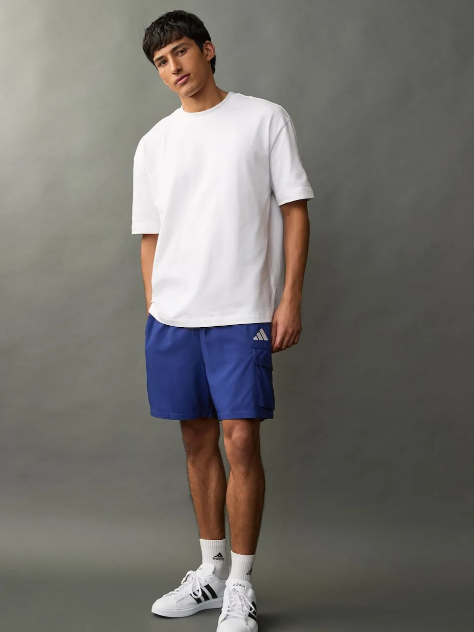 adidas Blue Small Essentials Logo Cargo Chelsea Shorts
