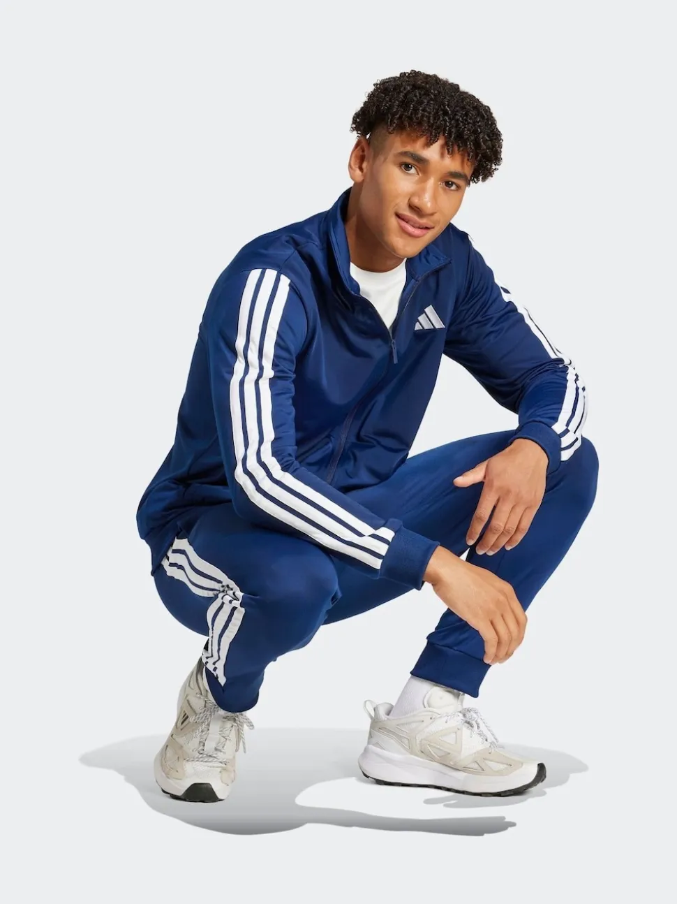adidas Blue Sportswear Basic 3-Stripes Tricot Tracksuit