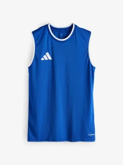 adidas Blue/White Entrada26 Sleeveless Jersey