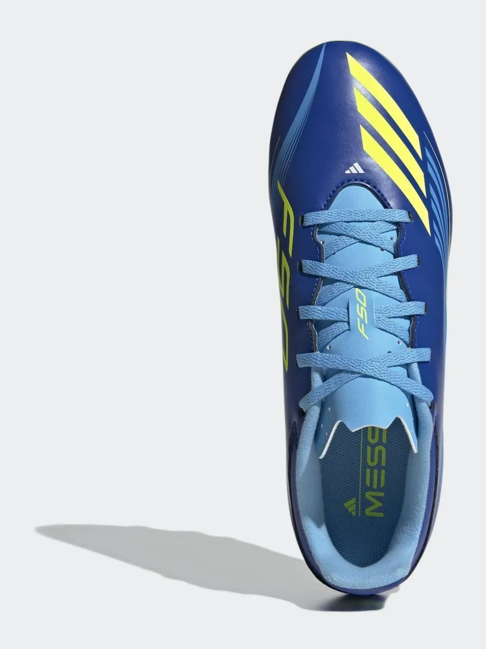 adidas Blue/Yellow Adult F50 Messi Club Firm Ground Boots