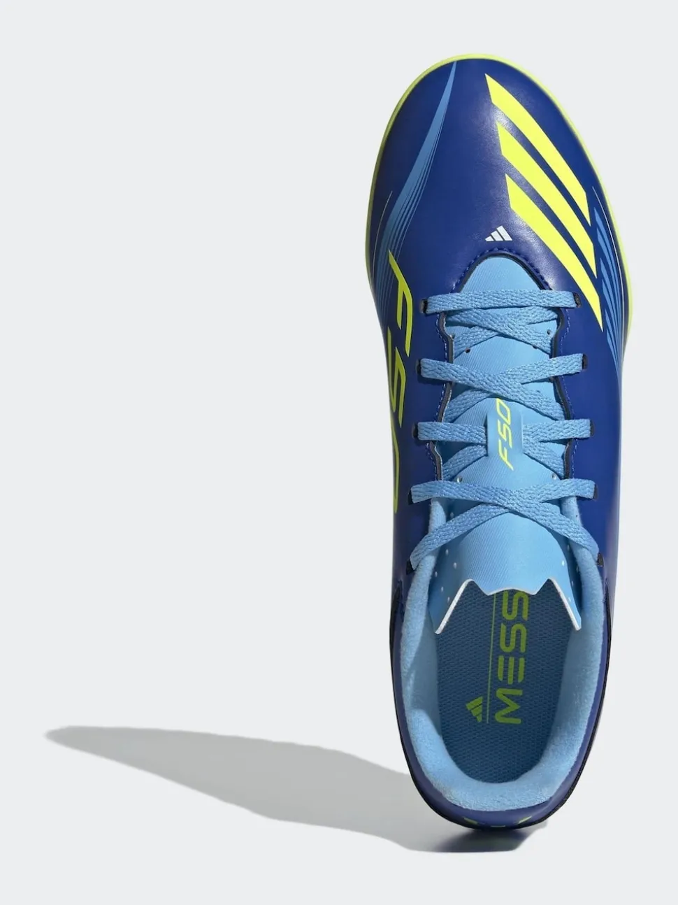 adidas Blue/Yellow Adult F50 Messi Club Turf Boots