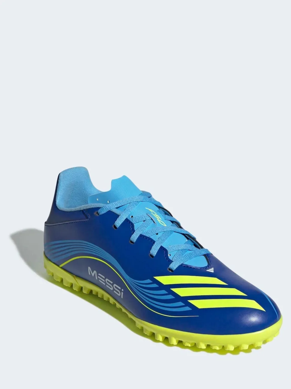 adidas Blue/Yellow Adult F50 Messi Club Turf Boots