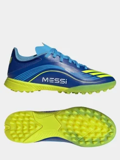 adidas Blue/Yellow Kids F50 Messi League Turf Boots
