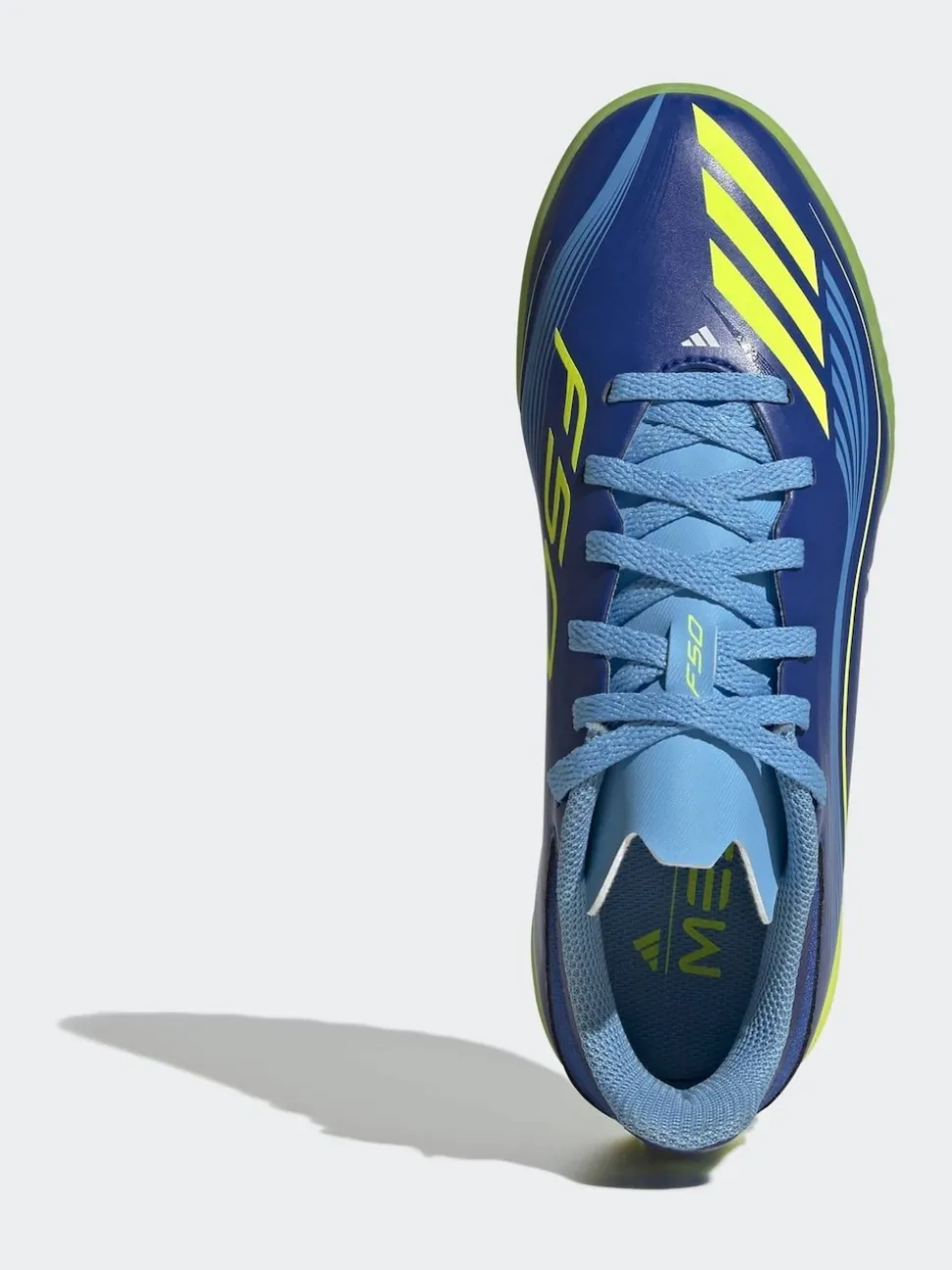 adidas Blue/Yellow Kids F50 Messi League Turf Boots