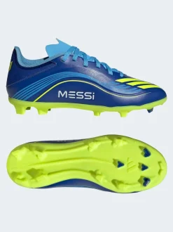 adidas Blue/Yellow Kids F50 Messi League Firm/Multi Ground Boots