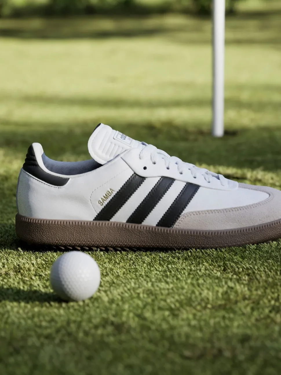 adidas Golf White/Black Samba Spikeless Shoes