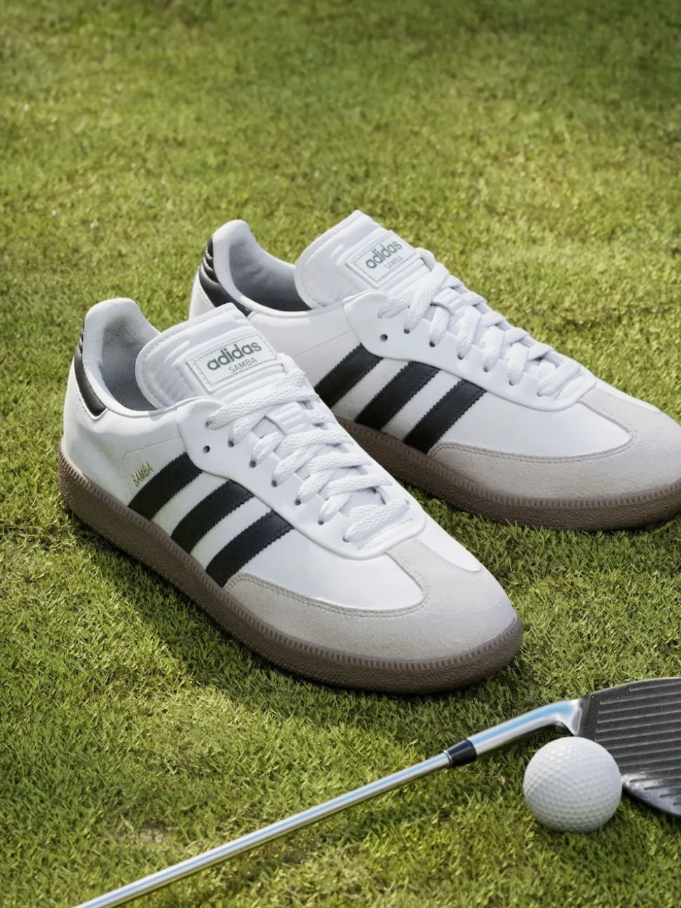 adidas Golf White/Black Samba Spikeless Shoes
