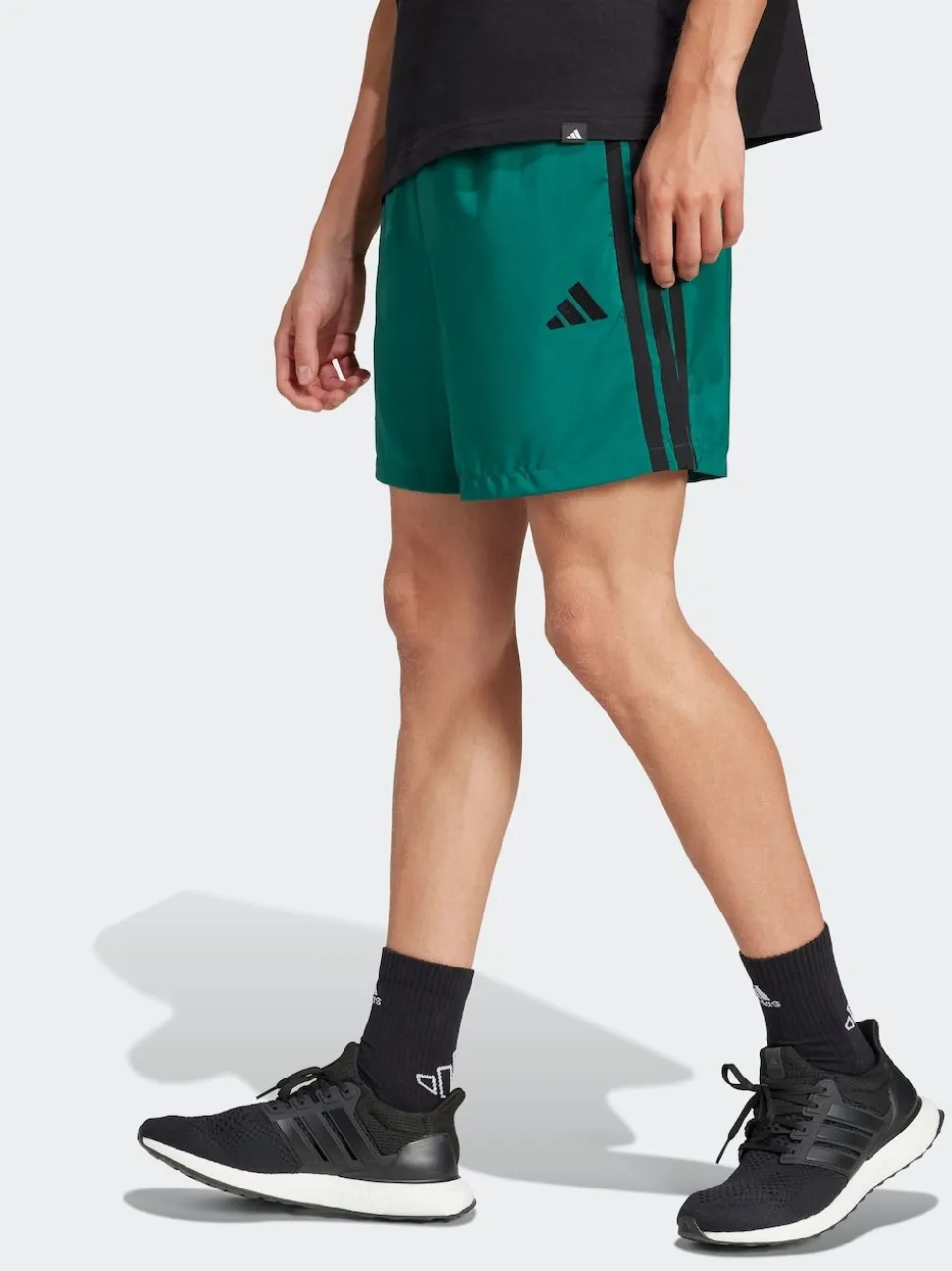 adidas Green Dark Essentials 3-Stripes Chelsea Shorts
