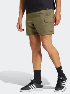 adidas Green Small Essentials Logo Cargo Chelsea Shorts