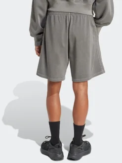 adidas Grey All SZN French Terry Washed 100% Cotton 8 Inch Shorts