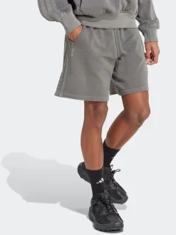 adidas Grey All SZN French Terry Washed 100% Cotton 8 Inch Shorts