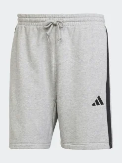adidas Grey Essential 3-Stripes French Terry Shorts