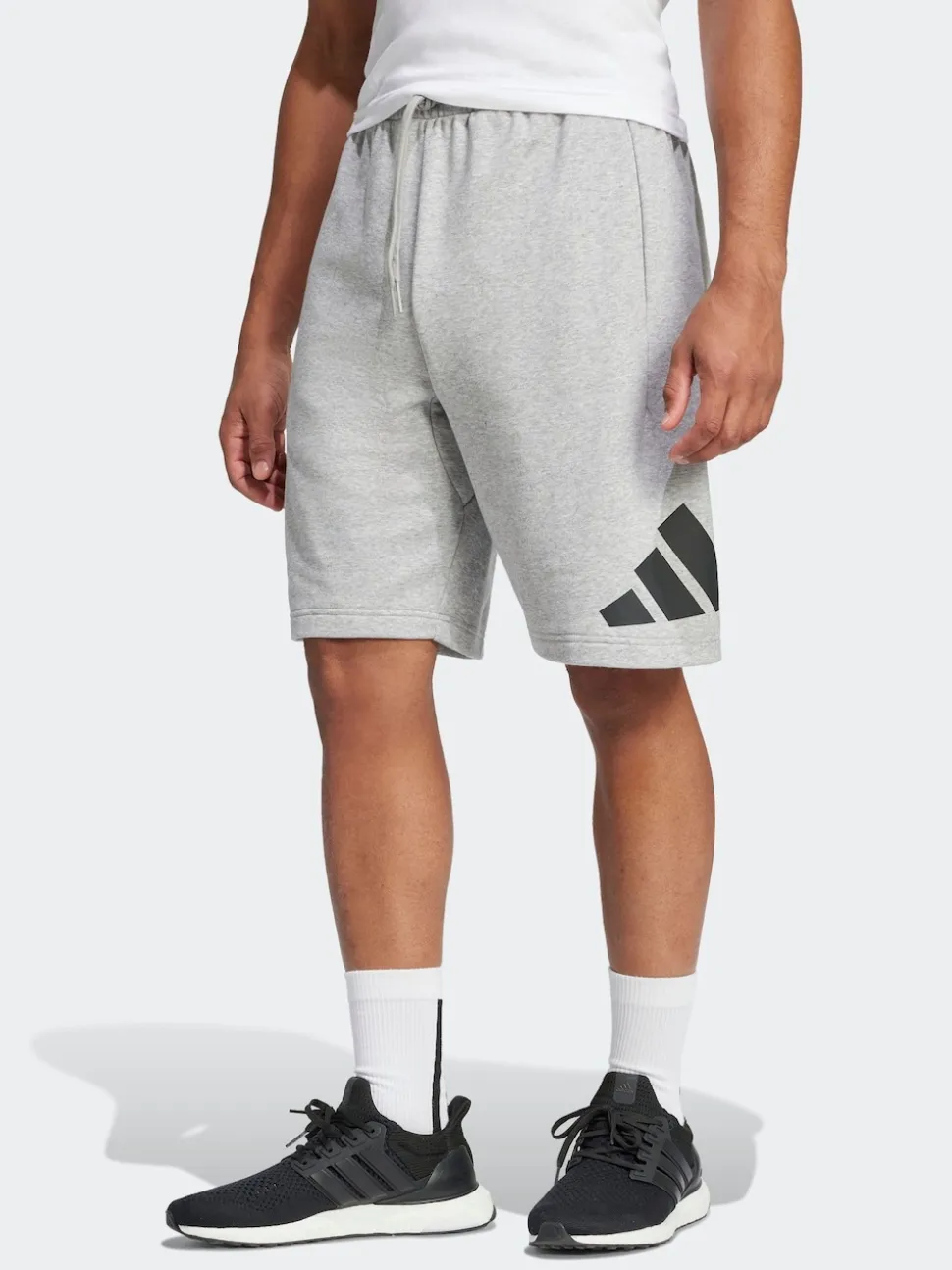 adidas Grey Essentials Big Logo French Terry Shorts